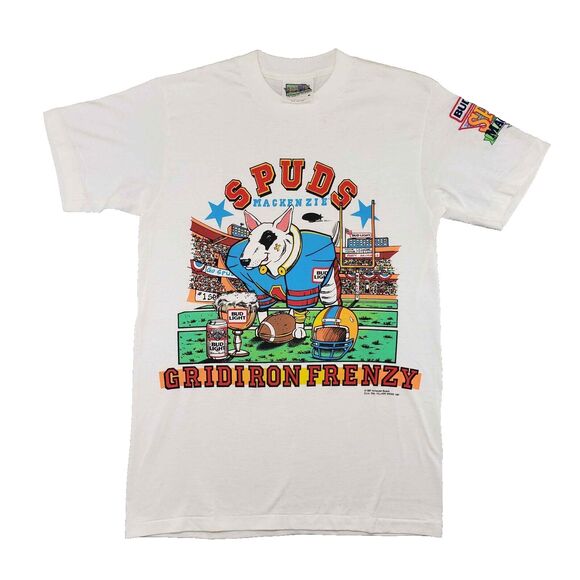Budweiser Other - Vintage 1987 Bud Light Spuds Mackenzie Gridiron Frenzy Shirt Mens Small Football